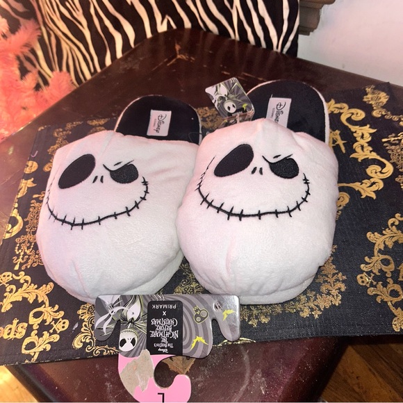 Nightmare before Christmas Jack Skellington Slippers size large woman’s  9-10 - Picture 2 of 7